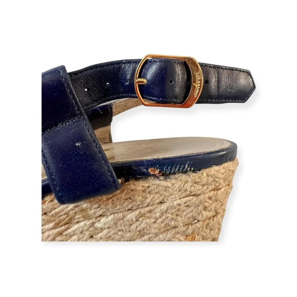 Vintage Salvatore Ferragamo Espadrille Wedge Sandals, Sie 7B, 80s-90s